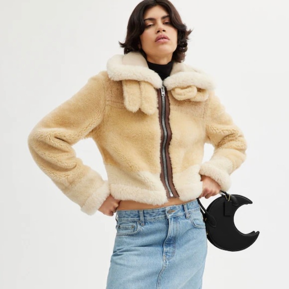 Nwt Coach Runway Crescent Moon Leather Black Crossbody Clutch Bag Rare Purse Sky - Picture 4 of 13